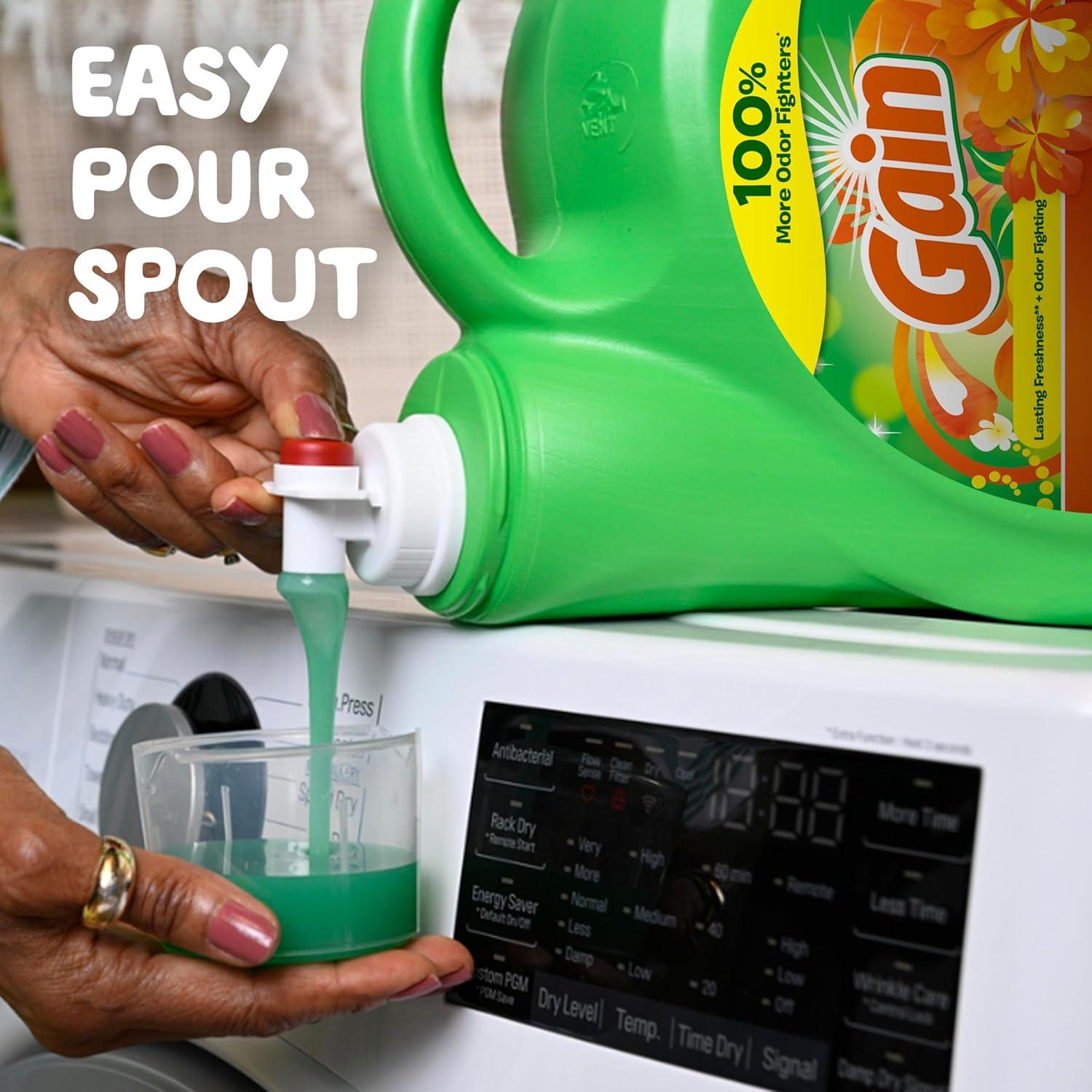image:imageGain Aroma Boost Liquid Laundry Detergent Island Fresh Scent 107 Loads 154 fl oz HE CompatibleIsland Fresh