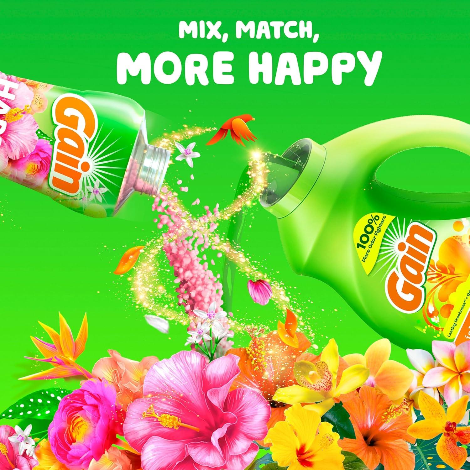 image:imageGain Aroma Boost Liquid Laundry Detergent Island Fresh Scent 107 Loads 154 fl oz HE CompatibleIsland Fresh