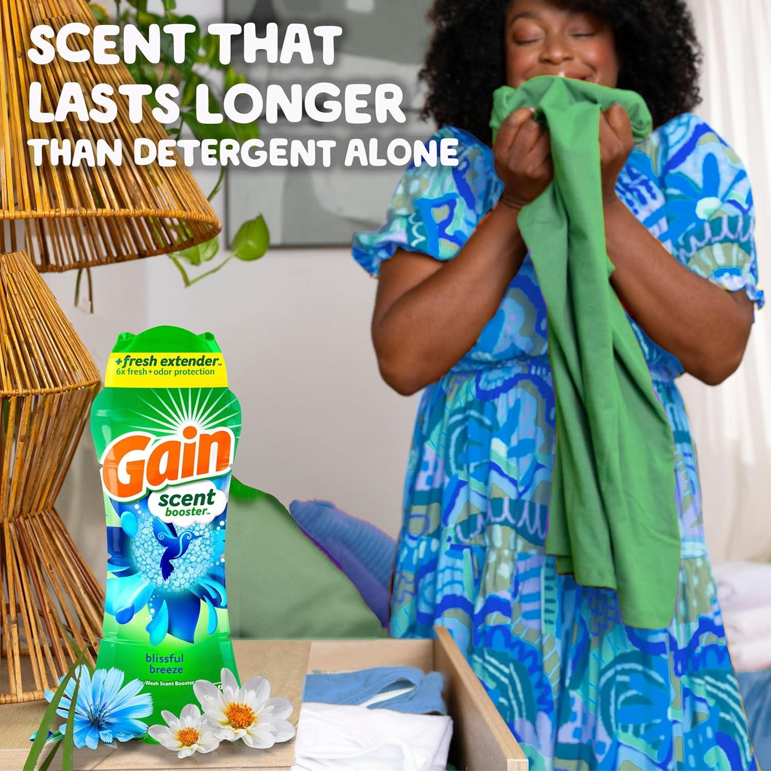 image:imageGain InWash Laundry Scent Booster Blissful Breeze Scent 240 OZ Fresh Extender Odor Protection24 Ounce Pack of 1