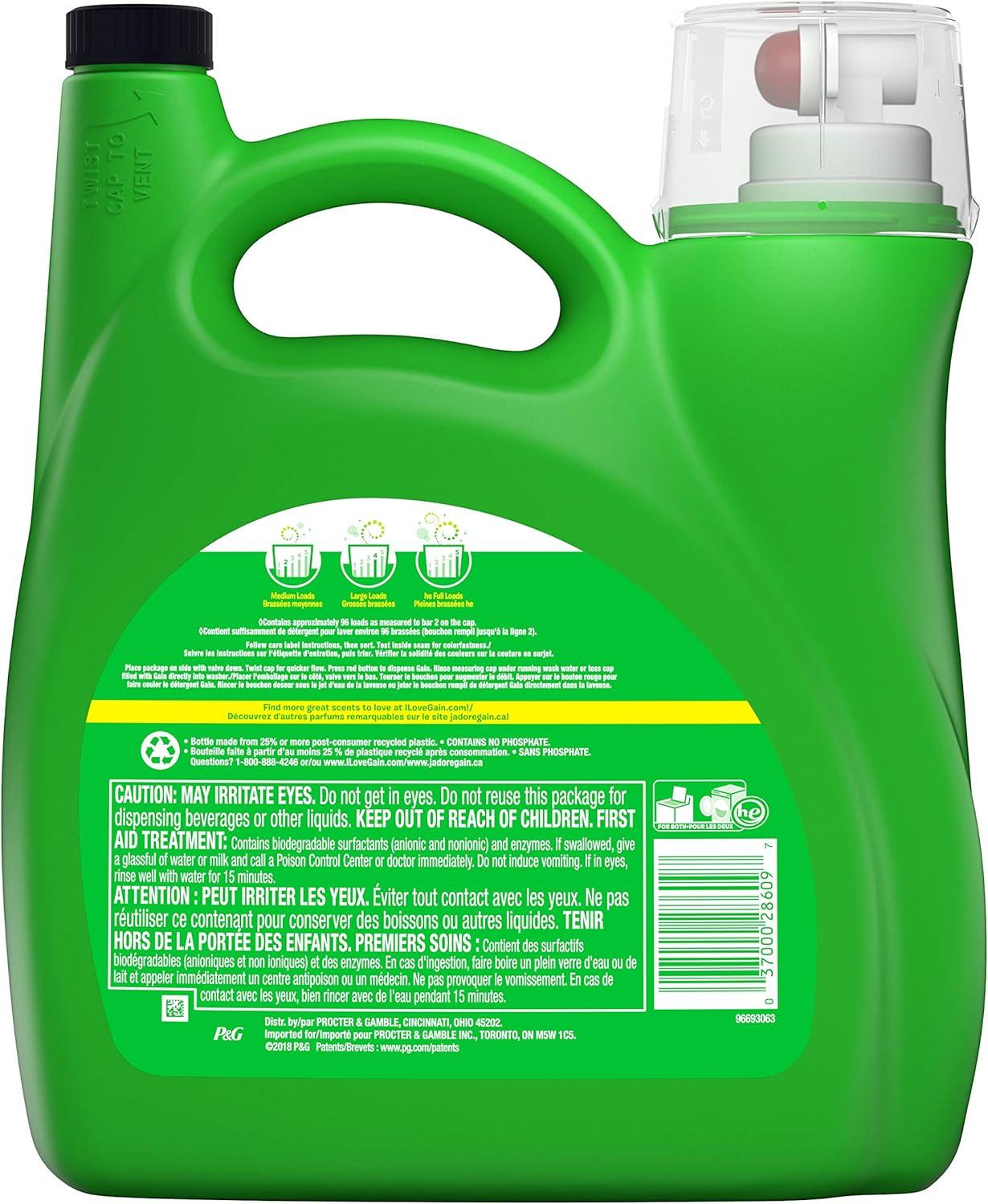 image:imageGain Liquid Laundry Detergent Lavender Scent 154 fl oz 107 loads HE compatible Laundry Detergent Liquid Soap150 Fl Oz Pack of 1