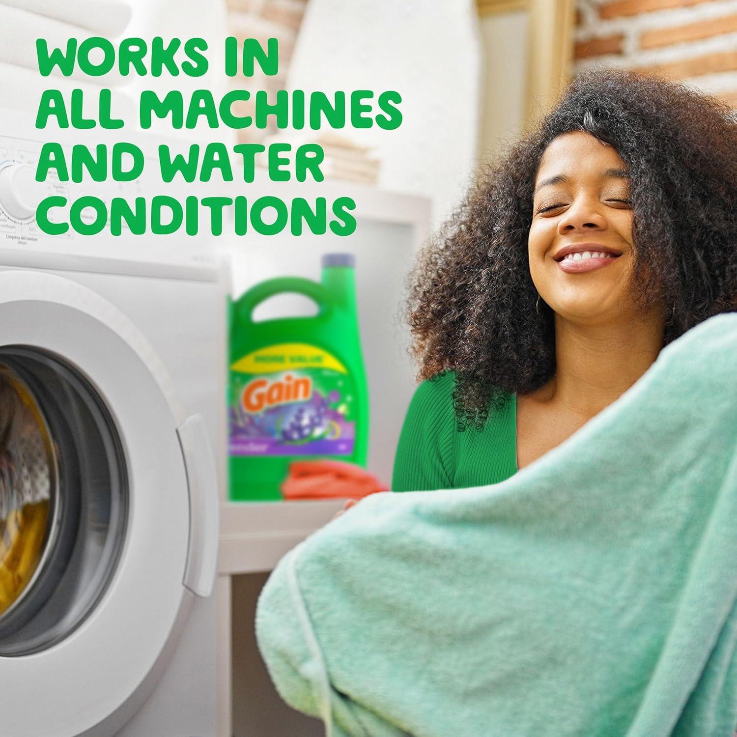 image:imageGain Liquid Laundry Detergent Lavender Scent 154 fl oz 107 loads HE compatible Laundry Detergent Liquid Soap154 Fl Oz Pack of 1