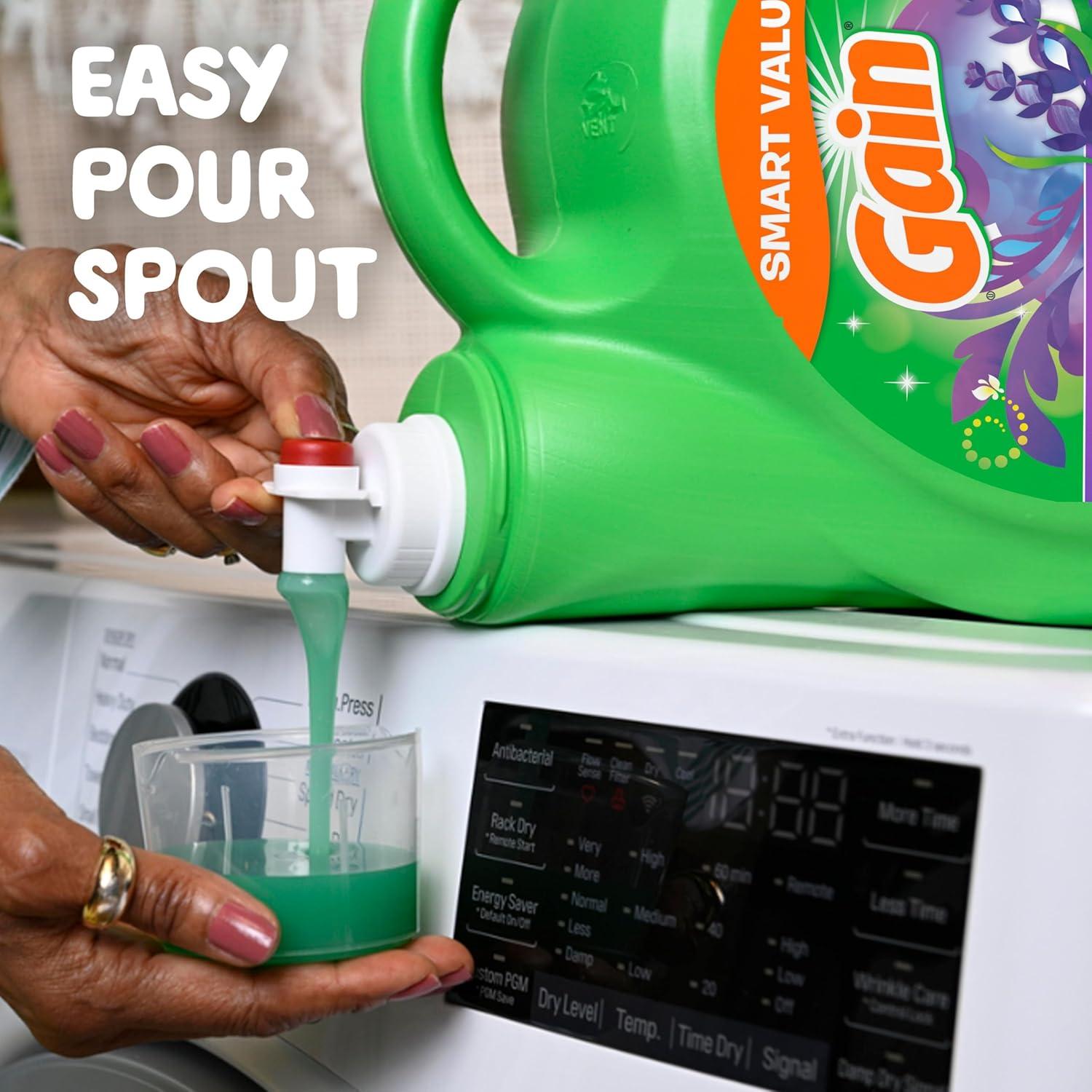 image:imageGain Liquid Laundry Detergent Lavender Scent 154 fl oz 107 loads HE compatible Laundry Detergent Liquid Soap154 Fl Oz Pack of 1