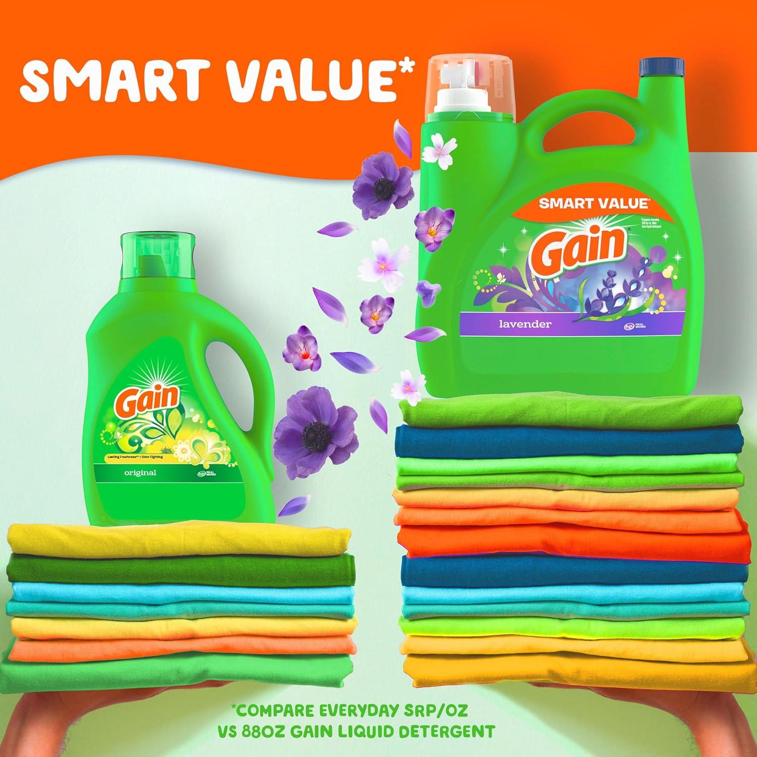 image:imageGain Liquid Laundry Detergent Lavender Scent 154 fl oz 107 loads HE compatible Laundry Detergent Liquid Soap154 Fl Oz Pack of 1