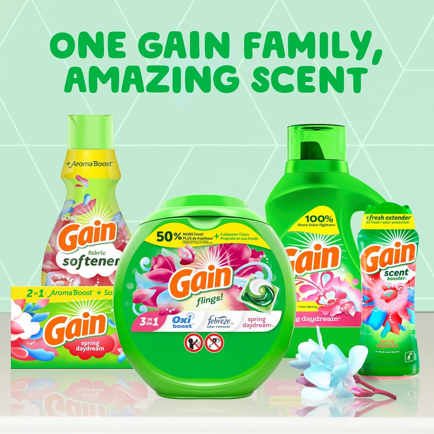 image:imageGain Liquid Laundry Detergent Spring Daydream Scent 154 fl oz 107 loads Freshness Odor Fighting Laundry Detergent Liquid Soap HE compatibleSpring Daydream