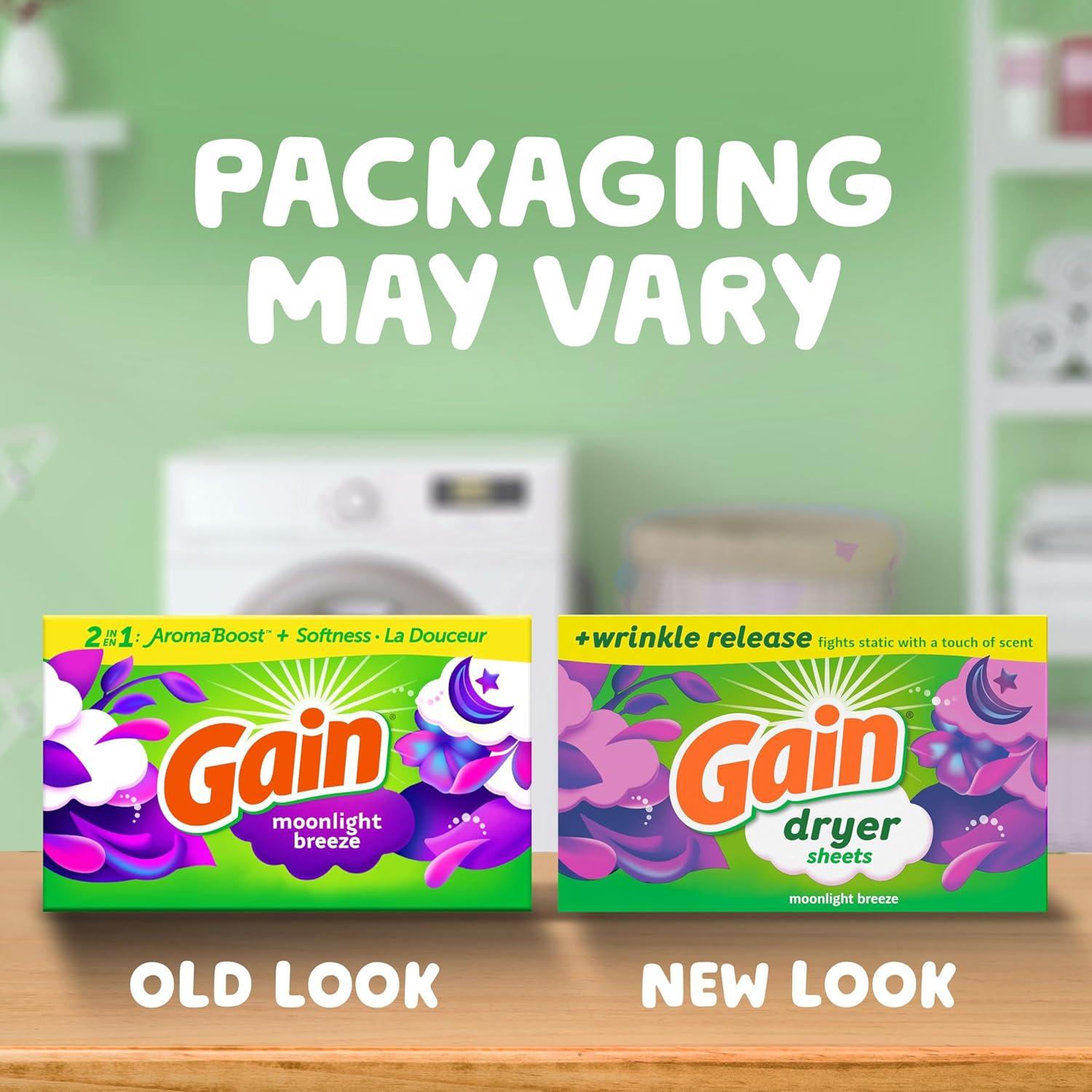 image:imageGain dryer sheets Plus Wrinkle Release Moonlight Breeze Scent 120 Count Fights static with a touch of scent laundry sheetsMoonlight Breeze
