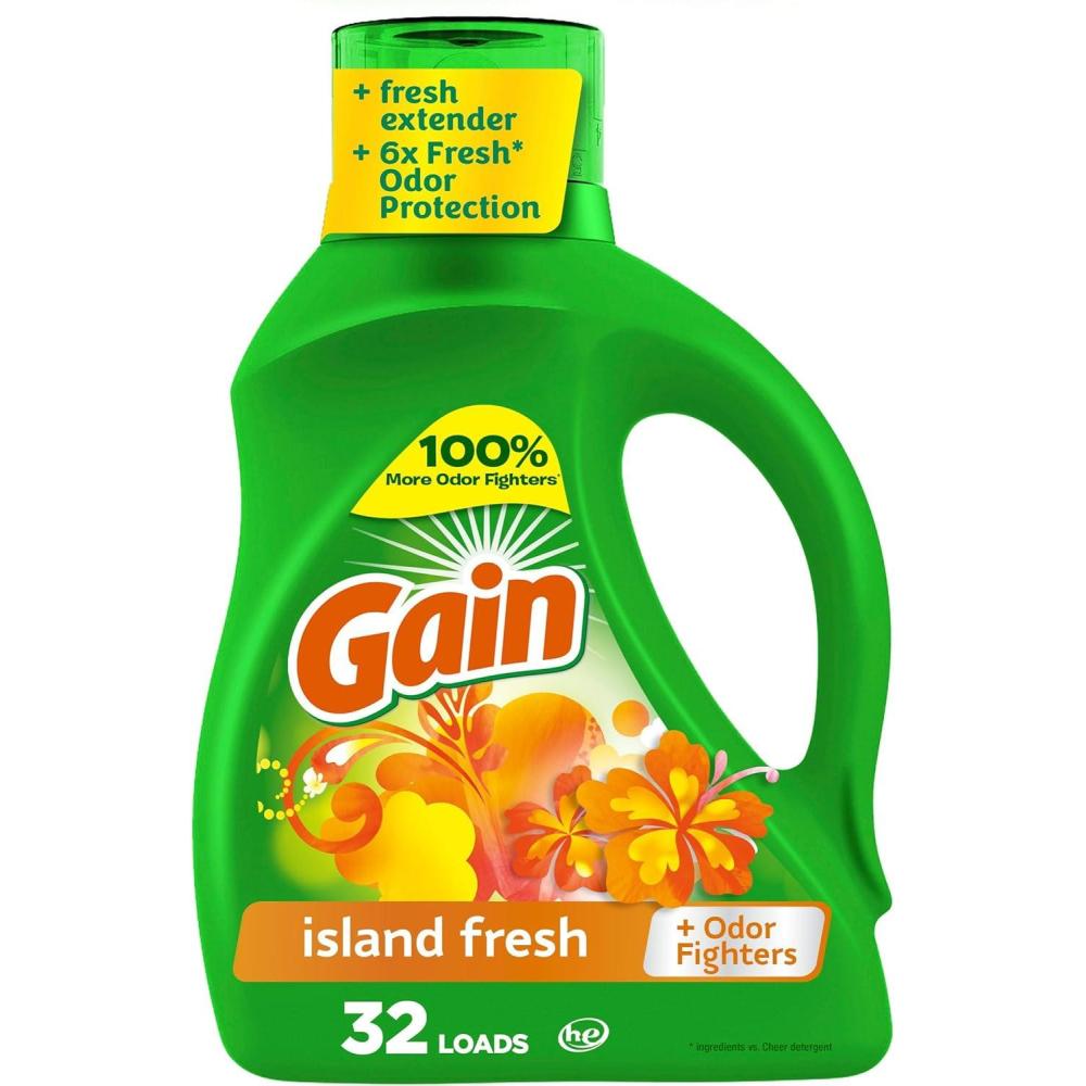 image:imageGain Aroma Boost Liquid Laundry Detergent Island Fresh Scent 107 Loads 154 fl oz HE CompatibleIsland Fresh