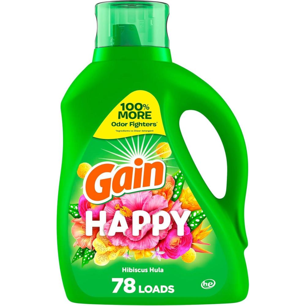 image:imageGain Liquid Laundry Detergent Happy HE Compatible 154 fl oz 107 LoadsHibiscus Hula