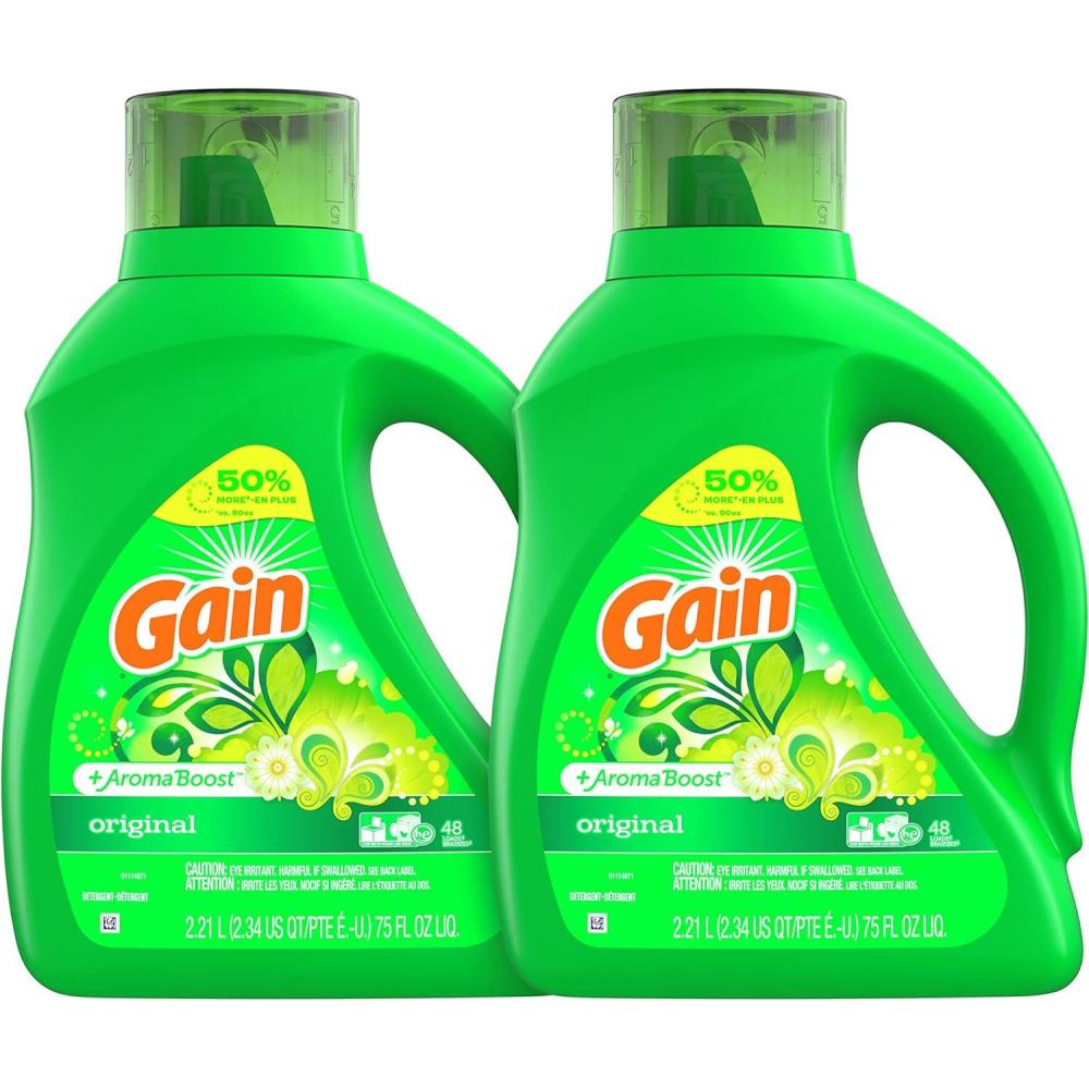 image:imageGain Liquid Laundry Detergent Lavender Scent 154 fl oz 107 loads HE compatible Laundry Detergent Liquid Soap75 Fl Oz Pack of 2
