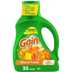 Gain + Aroma Boost Liquid Laundry Detergent, Island Fresh Scent, 107 Loads, 154 fl oz, HE Compatible(Island Fresh)