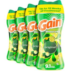 Gain Fireworks In-Wash Scent Booster Beads, Original, 9.1 oz/Pack (4 Pack)(Original)