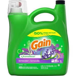 Gain Liquid Laundry Detergent, Lavender Scent, 154 fl oz, 107 loads, HE compatible, Laundry Detergent Liquid Soap(150 Fl Oz (Pack of 1))