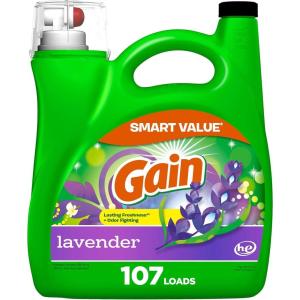 Gain Liquid Laundry Detergent, Lavender Scent, 154 fl oz, 107 loads, HE compatible, Laundry Detergent Liquid Soap(154 Fl Oz (Pack of 1))