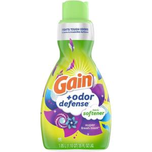 Gain Super Fresh Blast Liquid Odor Defense Fabric Softener, 140 FL OZ 190 Load, Softening Laundry Conditioner for 2 in 1 Freshness plus Odor Protection(SUPER FRESH BLAST)