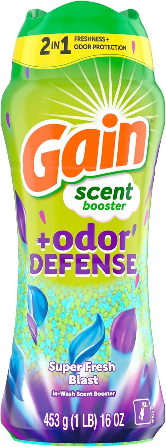 image:imageGain Odor Defense InWash Scent Booster Super Fresh Blast Scent 182 oz HE CompatibleSuper Fresh Blast