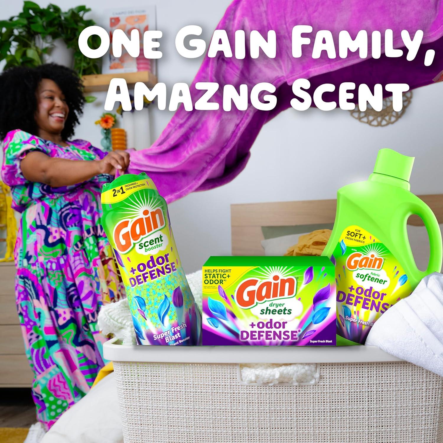 image:imageGain Odor Defense InWash Scent Booster Super Fresh Blast Scent 182 oz HE CompatibleSuper Fresh Blast
