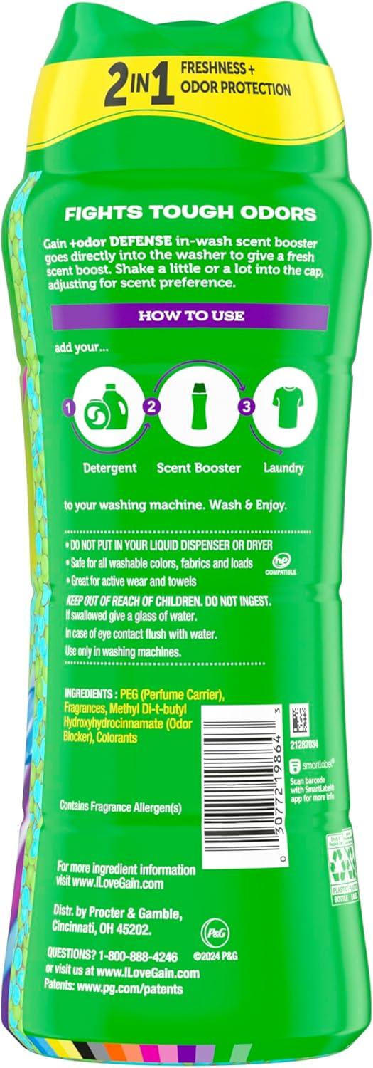 image:imageGain Odor Defense InWash Scent Booster Super Fresh Blast Scent 182 oz HE CompatibleSuper Fresh Blast
