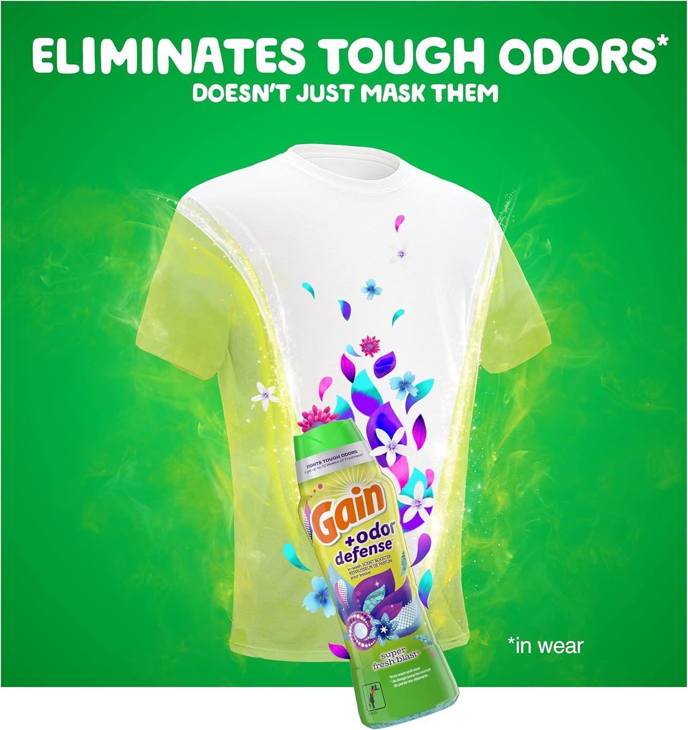 image:imageGain Odor Defense InWash Scent Booster Super Fresh Blast Scent 182 oz HE CompatibleSuper Fresh Blast