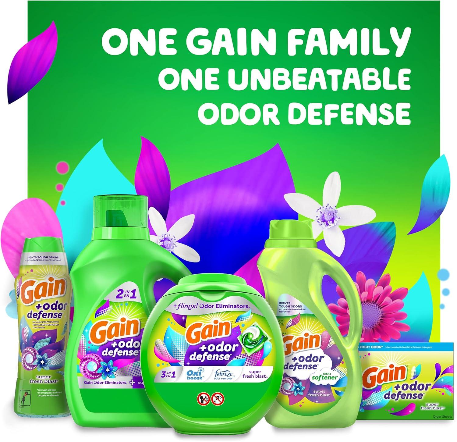image:imageGain Odor Defense InWash Scent Booster Super Fresh Blast Scent 182 oz HE CompatibleSuper Fresh Blast