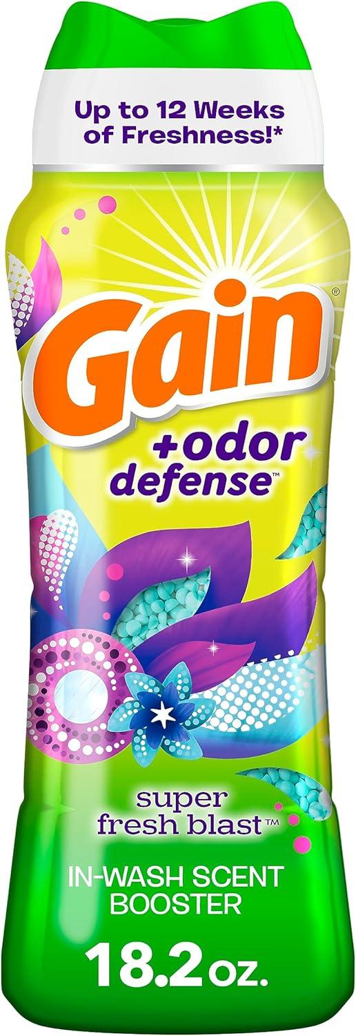 image:imageGain Odor Defense InWash Scent Booster Super Fresh Blast Scent 182 oz HE CompatibleSuper Fresh Blast