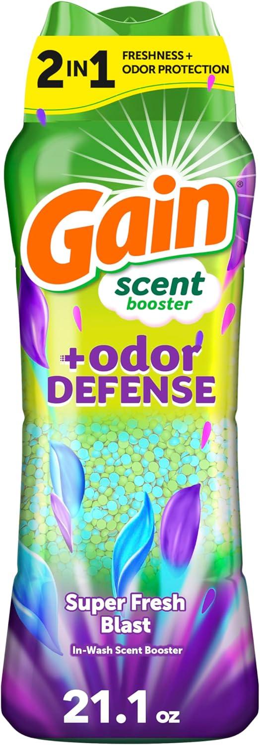 image:imageGain Odor Defense InWash Scent Booster Super Fresh Blast Scent 182 oz HE CompatibleSuper Fresh Blast