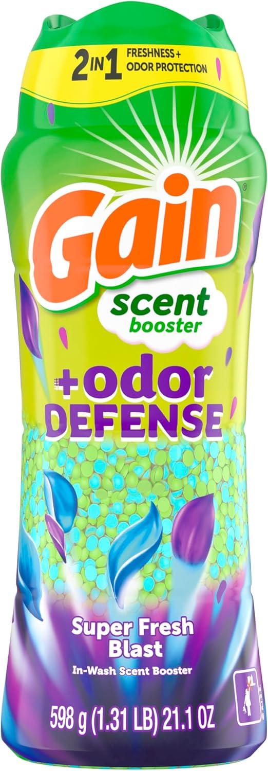 image:imageGain Odor Defense InWash Scent Booster Super Fresh Blast Scent 182 oz HE CompatibleSuper Fresh Blast