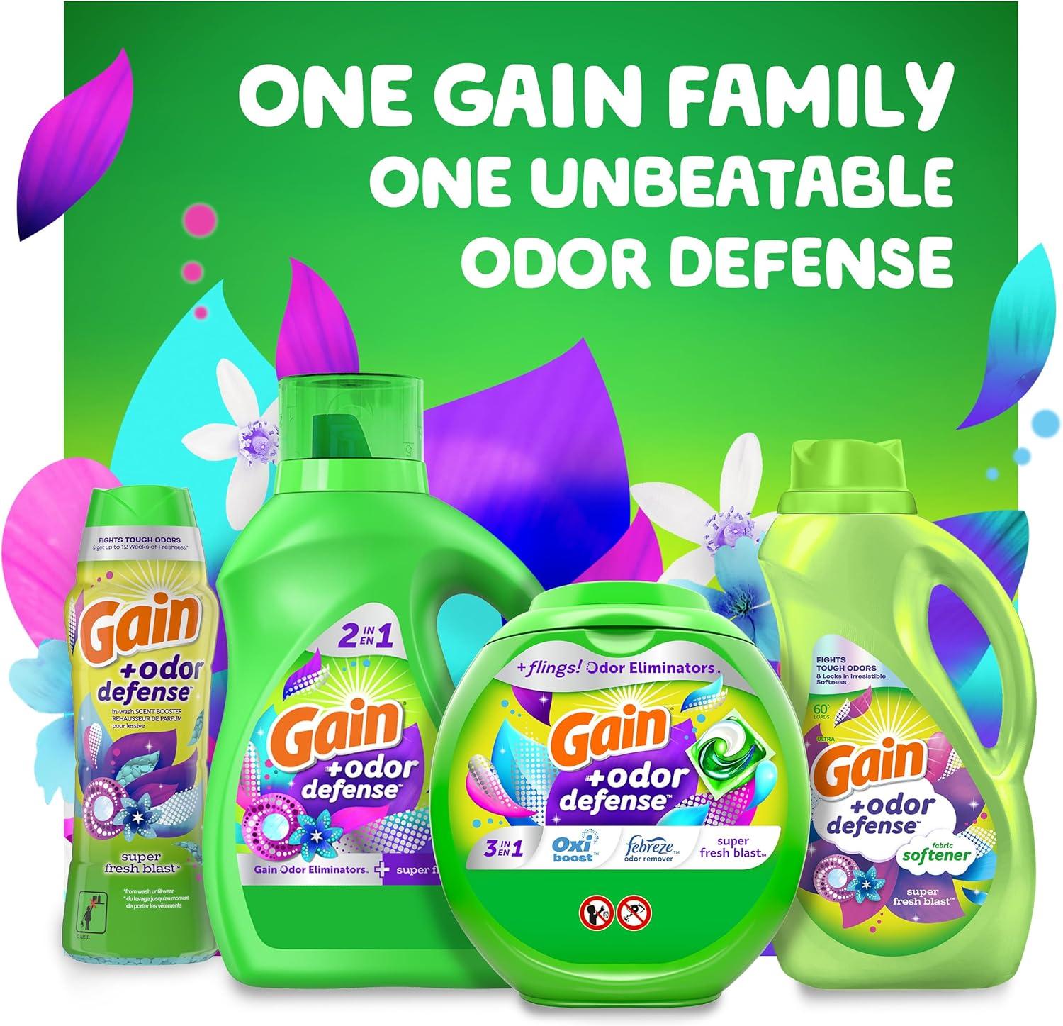image:imageGain Odor Defense InWash Scent Booster Super Fresh Blast Scent 182 oz HE CompatibleSuper Fresh Blast