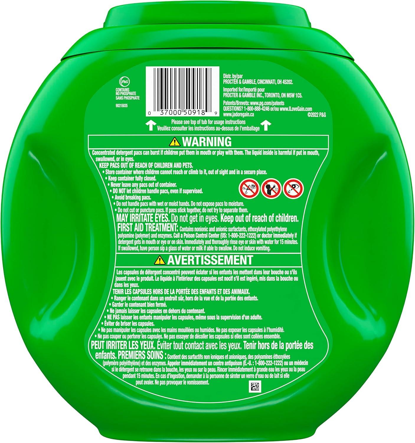image:imageGain Flings Laundry Detergent Pacs 60 Count Spring Daydream Scent 3 in 1 HE Detergent Pacs with Oxi Boost and Febreeze60 Count Pack of 1