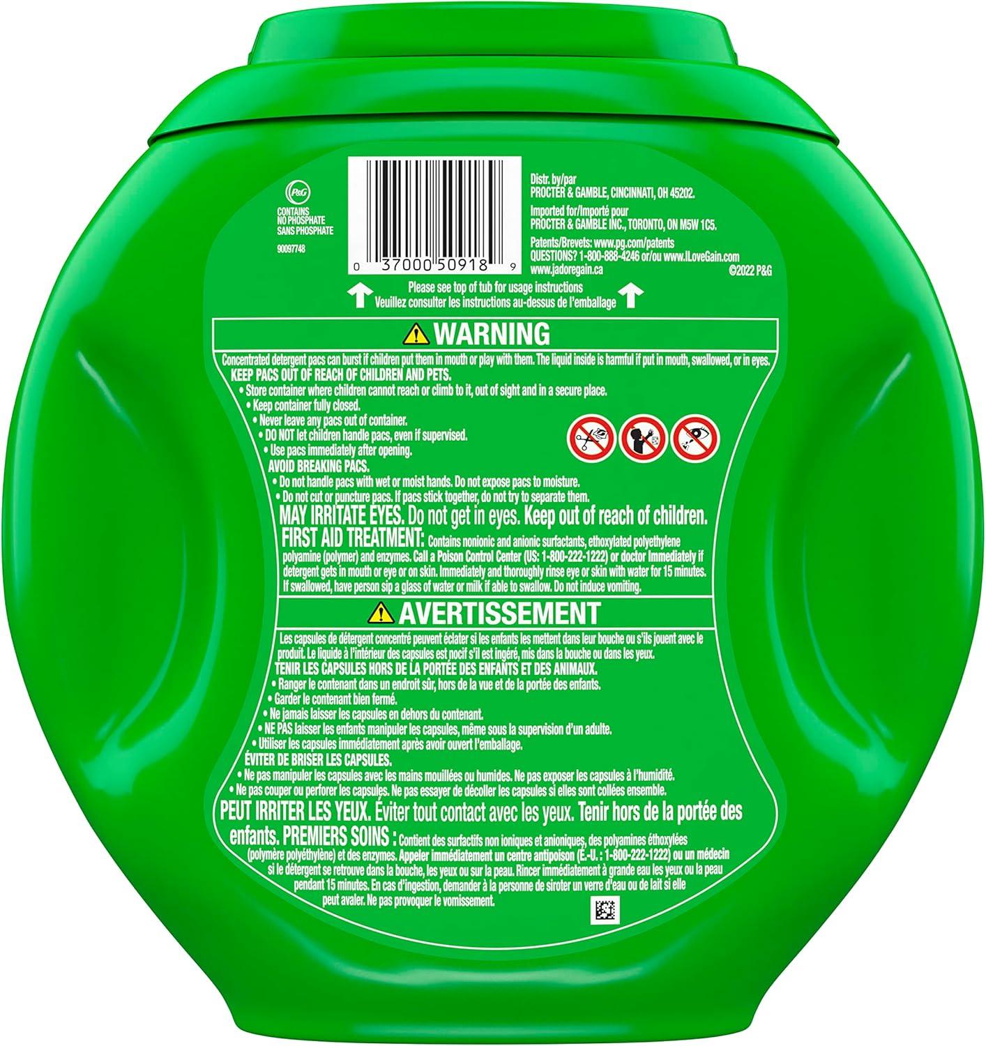 image:imageGain Flings Laundry Detergent Pacs 60 Count Spring Daydream Scent 3 in 1 HE Detergent Pacs with Oxi Boost and Febreeze60 Count Pack of 1