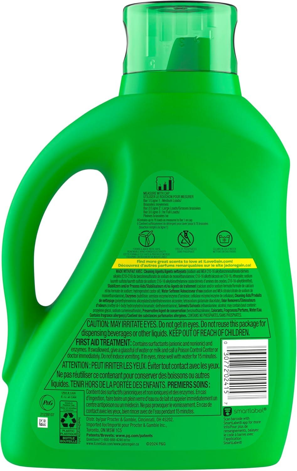 image:imageGain Odor Defense Liquid Laundry Detergent Super Fresh Blast Scent 184 fl oz 128 Loads HE CompatibleSuper Fresh Blast
