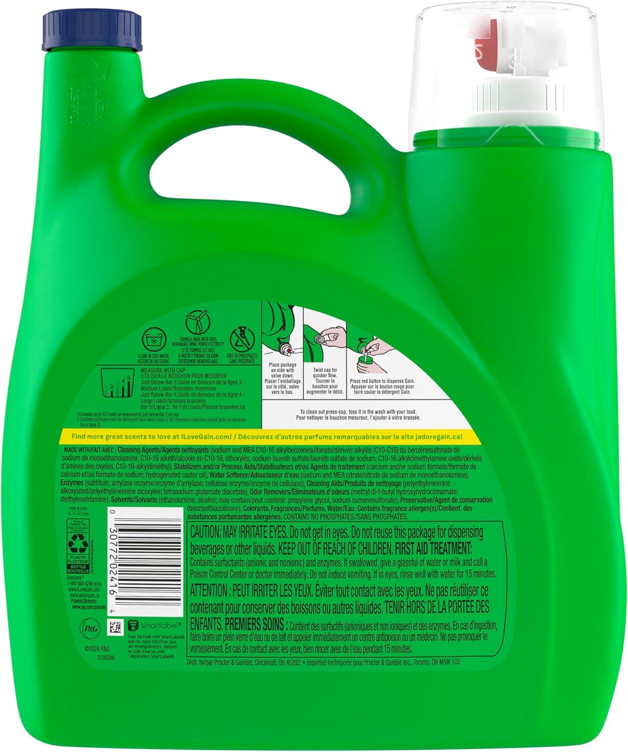 image:imageGain Odor Defense Liquid Laundry Detergent Super Fresh Blast Scent 184 fl oz 128 Loads HE CompatibleSuper Fresh Blast