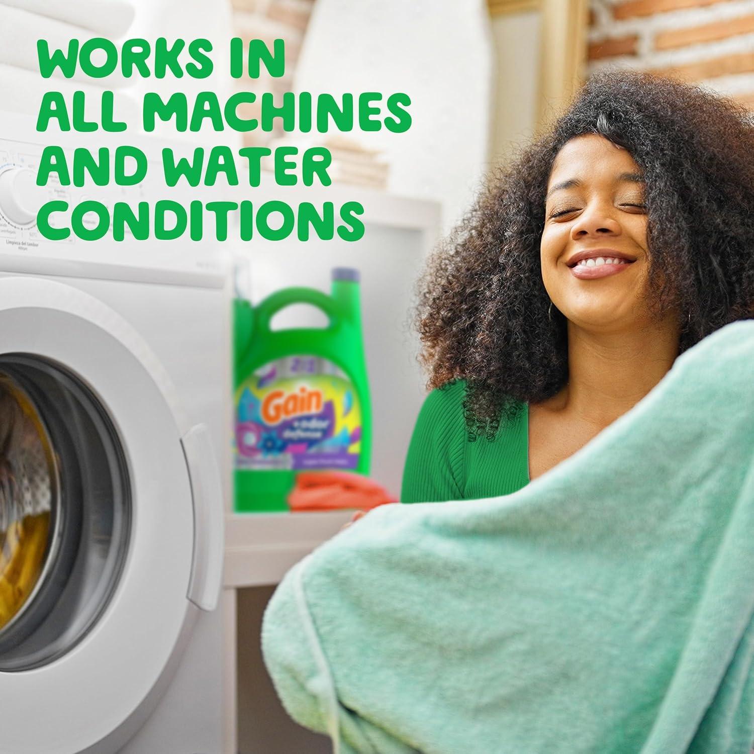 image:imageGain Odor Defense Liquid Laundry Detergent Super Fresh Blast Scent 184 fl oz 128 Loads HE CompatibleSuper Fresh Blast