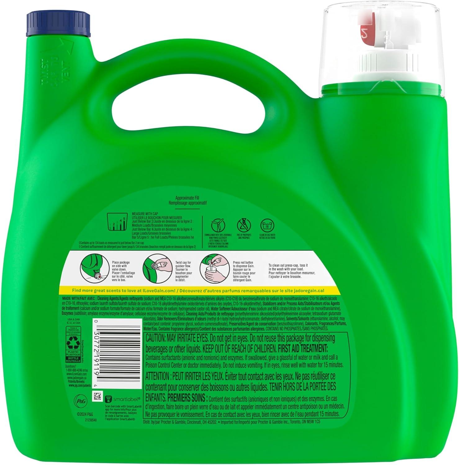 image:imageGain Odor Defense Liquid Laundry Detergent Super Fresh Blast Scent 184 fl oz 128 Loads HE CompatibleSuper Fresh Blast