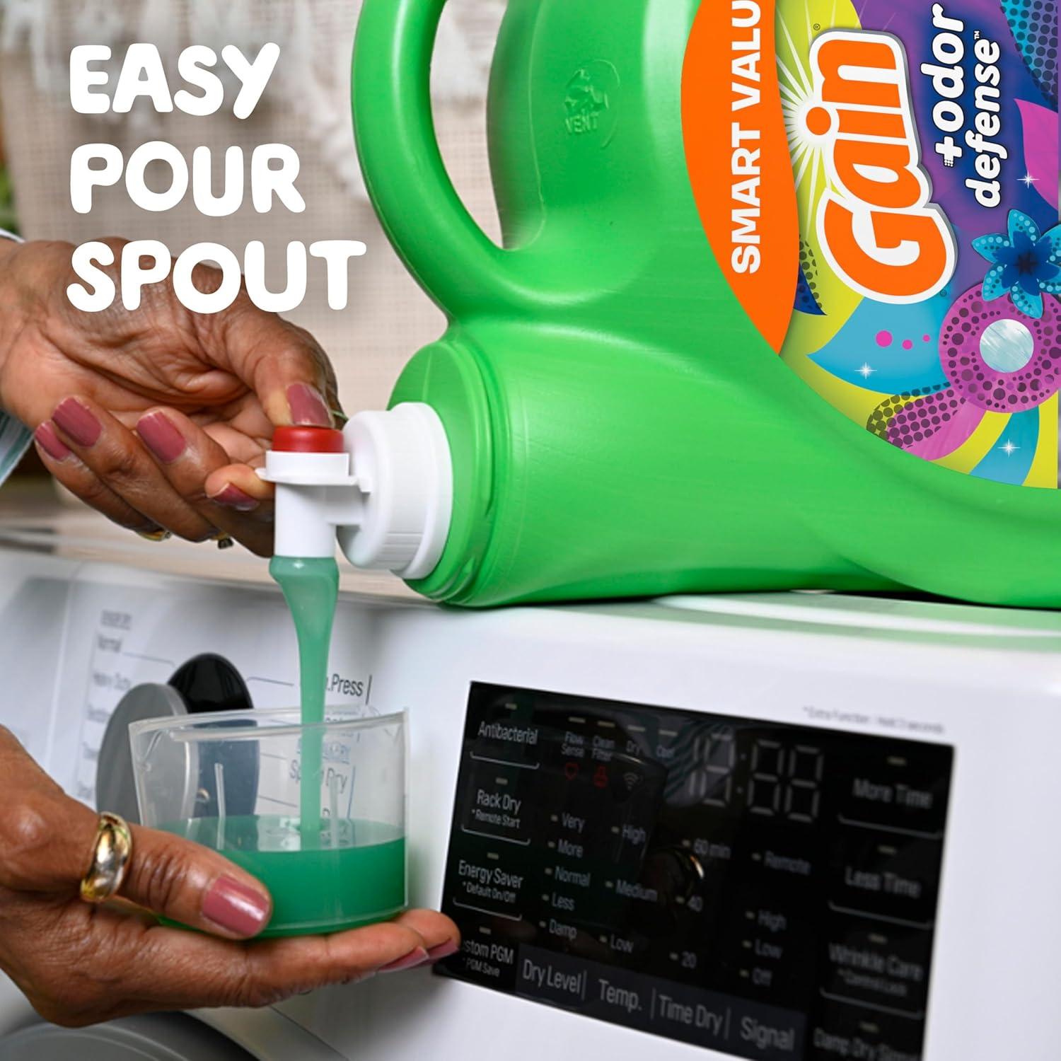 image:imageGain Odor Defense Liquid Laundry Detergent Super Fresh Blast Scent 184 fl oz 128 Loads HE CompatibleSuper Fresh Blast